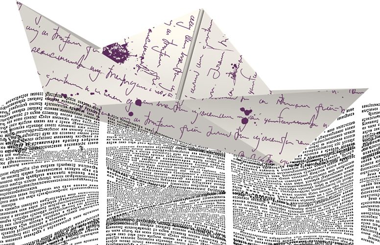 Texte voguant sur du texte