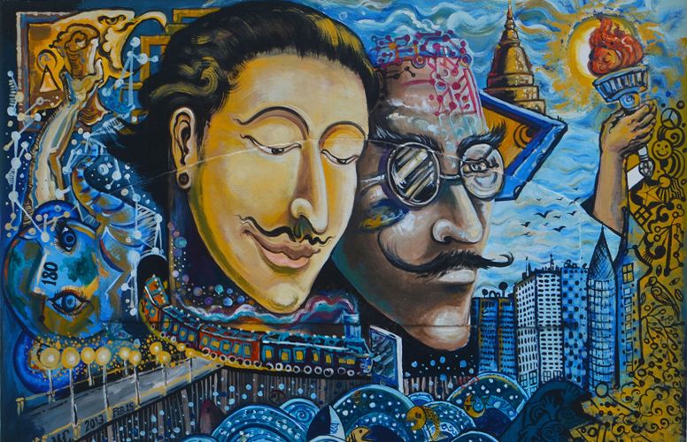 Graffitis Visages sur le monde