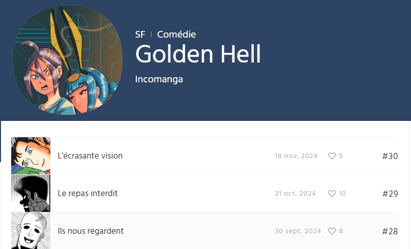 Golden Hell Manga Jérémie Dupuis INCO